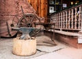 Old metalic anvil in Calico ghost town in USA Royalty Free Stock Photo