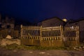 Old metall fence in mestia at night