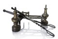 Old Metallic Andirons whit Pincers Royalty Free Stock Photo