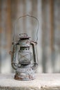 Old metallic rusty kerosene lamp