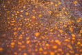 Old metallic rusty surface background. Selective focus macro shot with shallow DOF Royalty Free Stock Photo