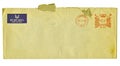 Old metered airmail envelope Royalty Free Stock Photo