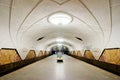 The old metro station Aeroport in Moscow. Royalty Free Stock Photo