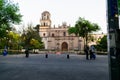 Old Mexican Church surrounded by trees in Coyoacan