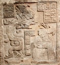 Old mexican relief carved in stone Royalty Free Stock Photo
