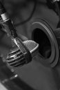 Old microphone closeup