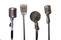 Old microphone collection Royalty Free Stock Photo