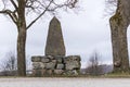 An old milestone in granit stone with text 1781