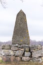 An old milestone in granit stone with text 1781