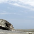Old military bunker on beach Royalty Free Stock Photo