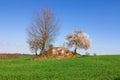 Old military bunker in green field Royalty Free Stock Photo