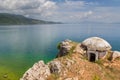 Old military bunker in Lin village, Albania. Royalty Free Stock Photo