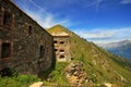 Old military fortification in Alps. Royalty Free Stock Photo