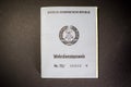 Old military ID card of the German Democratic Republic