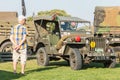 Old military jeep with his equipment exhibition Royalty Free Stock Photo