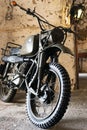 Old military motorcycle in the military museum of the city of Ponta Delgada.