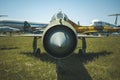 Old military plane. fighter, bomber. Housing, chassis, aircraft engines