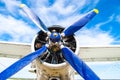 Old military plane propeller closeup Royalty Free Stock Photo