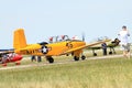 Old military plane ready for takeoff Royalty Free Stock Photo