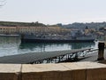 old military ship in the bay of varignano Royalty Free Stock Photo