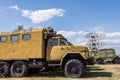 Old Military Truck Next To Big Military Radar Station Royalty Free Stock Photo