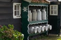 Old milk canisters in Zaandam, Netherlands