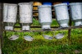 Old Milk Cans Made of Aluminum Royalty Free Stock Photo