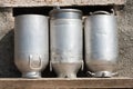 Old Milk Cans Made of Aluminum Royalty Free Stock Photo