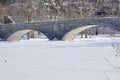 Old Mill Bridge over Humber in early February Royalty Free Stock Photo