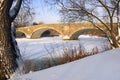 Old Mill Bridge in Winter Royalty Free Stock Photo