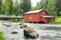 Old mill, dam and threshold on the river Jokelanjoki, Kouvola, Finland Royalty Free Stock Photo