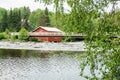 Old mill, dam and threshold on the river Jokelanjoki, Kouvola, Finland Royalty Free Stock Photo