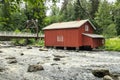 Old mill, dam and threshold on the river Jokelanjoki, Kouvola, Finland Royalty Free Stock Photo