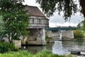 Old mill on the medieval bridge in Vernon Royalty Free Stock Photo