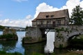 Old mill on the medieval bridge in Vernon Royalty Free Stock Photo