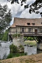 Old mill on the medieval bridge in Vernon Royalty Free Stock Photo