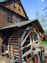 An old mill with water wheel in Poland Royalty Free Stock Photo