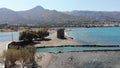 Old mills in Elounda, Crete, Greece Royalty Free Stock Photo