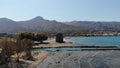 Old mills in Elounda, Crete, Greece Royalty Free Stock Photo