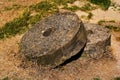 Old millstones or stone grinding wheels