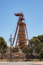 Old mine head on display in the residential area of Kalgoorlie, Western Australia Royalty Free Stock Photo