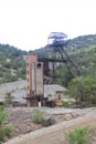 Old mine headframe among the trees