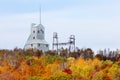 Old Mine Shaft House in Fall Foliage Royalty Free Stock Photo