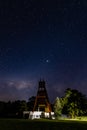 The old Mine Shaft under the Milky Way Night Sky