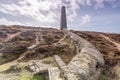 Old mining chimney near porthtowan Royalty Free Stock Photo