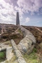 Old mining chimney near porthtowan Royalty Free Stock Photo