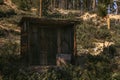 Old mining hut with tools on the Iowa Hill Trail in Breckinridge, Colorado.