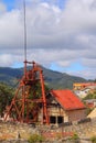 Old mining machinery in the town of real del monte, in hidalgo X