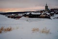 Old mining town of Roros early winter Royalty Free Stock Photo