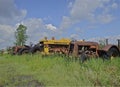 Old Minneapolis Moline tractor in junkyard Royalty Free Stock Photo